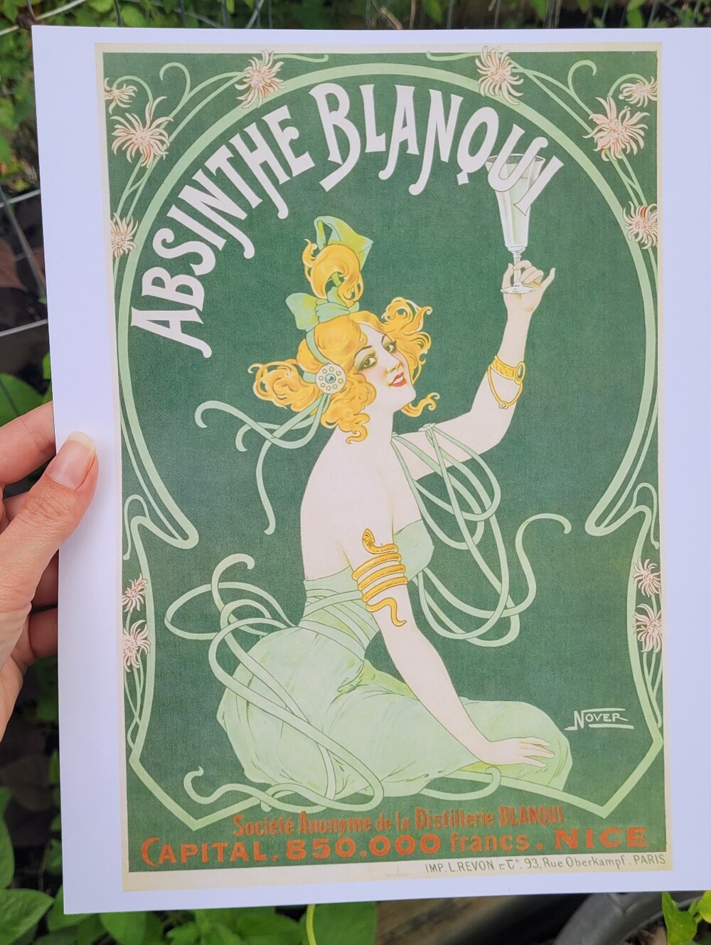 BLANQI Absinthe Vintage Art Print - Green and Gold